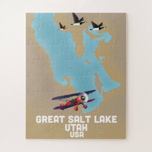 Puzzle Great Salt Lake, Utah Affiche de voyage