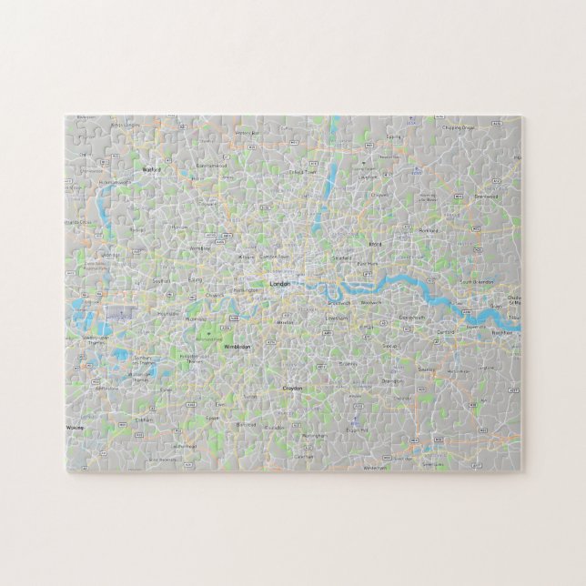 Puzzle Greater London, England Map (Horizontal)