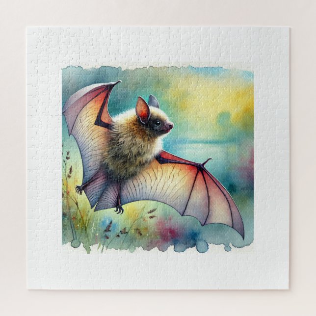 Puzzle Greater Noctule Bat 120924AREF149 - Watercolor (Vertical)