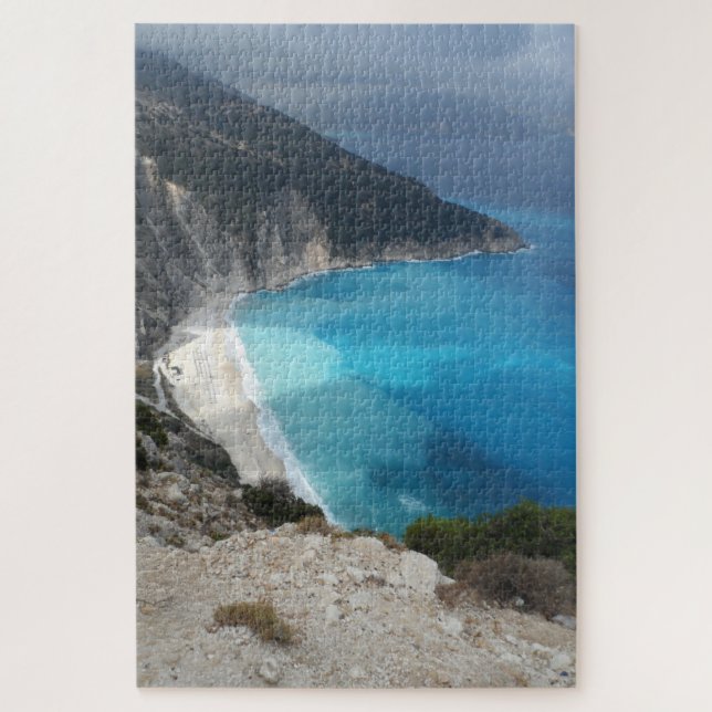 Puzzle Grec Myrtos Bay Paysage de plage Kefalonia Grèce (Vertical)
