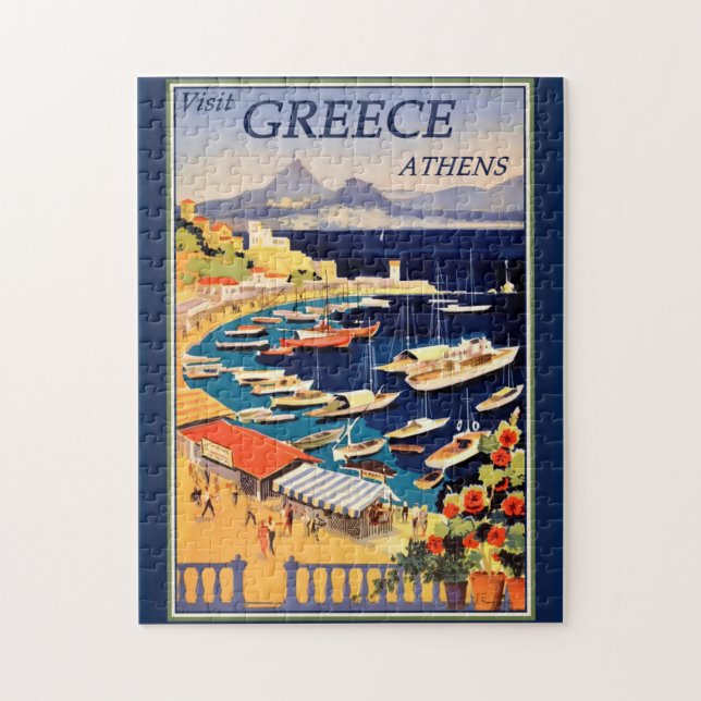 Puzzle Grèce Athènes Affiche de voyage (Vertical)