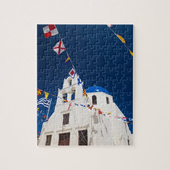 Puzzle Grèce et île grecque de Santorin ville d'Oia 4 (Vertical)