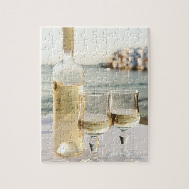 Puzzle Grèce, Iles des Cyclades, Mykonos, Vin sur table (Vertical)