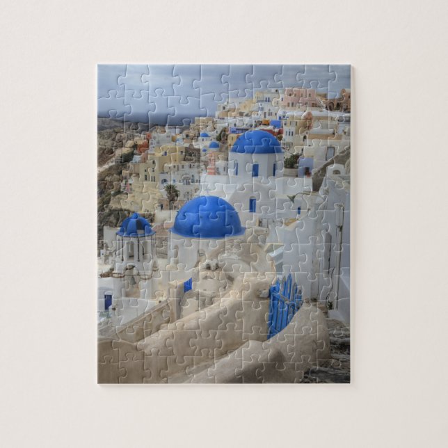 Puzzle Grèce, Santorin. Clocher et dômes bleus de 3 (Vertical)