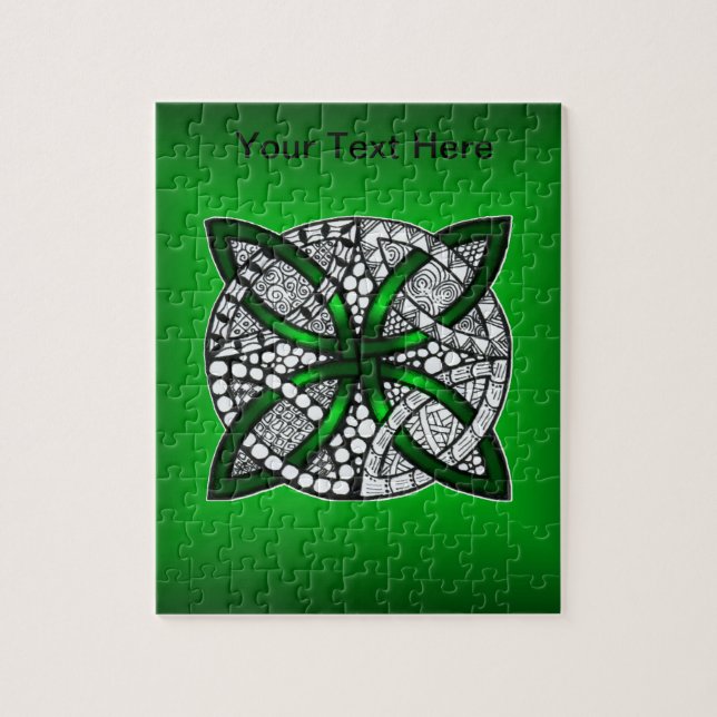 Puzzle Green Celtic Knot Art original (Vertical)
