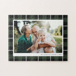 Puzzle Green moderne rustique chèque famille tartan photo