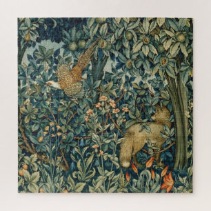 Puzzle GREENERY, FOREST ANIMALS Pheasant, Fox, Green Flor