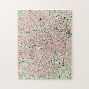 Puzzle Greensboro la Caroline du Nord Map (1997)