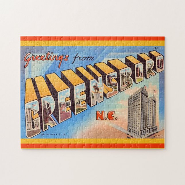Puzzle Greensboro NC Salutations 11x14 (Horizontal)