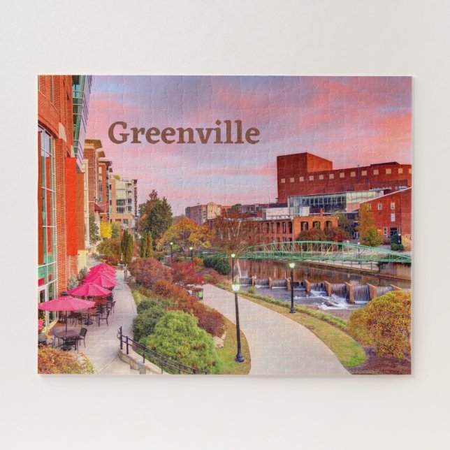 Puzzle Greenville, Caroline du Sud, Fall Sunset, Centre-v (Horizontal)