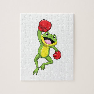 Puzzle Grenouille à la boîte avec gants de boxe