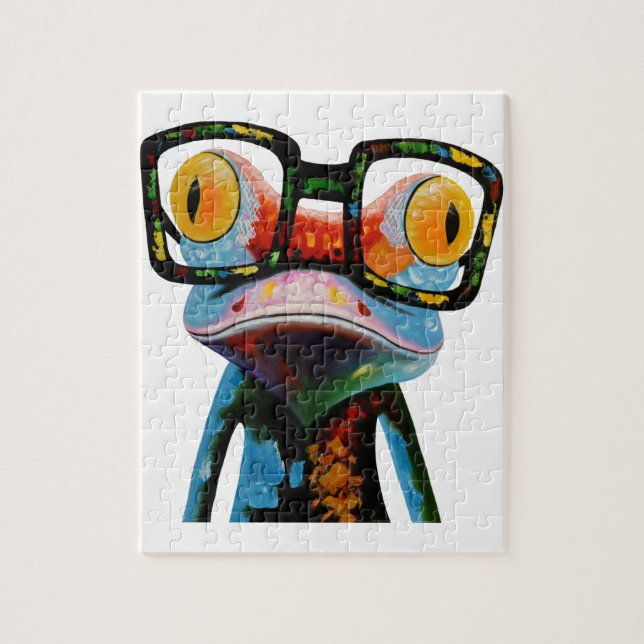Puzzle Grenouille à lunettes de Hipster (Vertical)