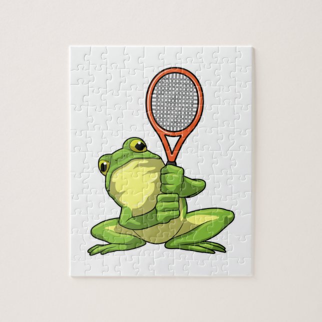 Puzzle Grenouille au tennis avec raquette de tennis (Vertical)