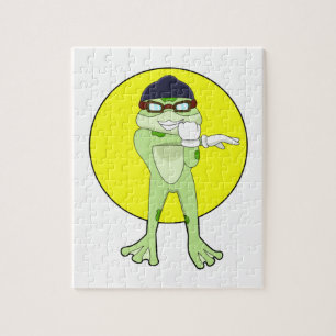 Puzzle Grenouille avec lunettes de natation