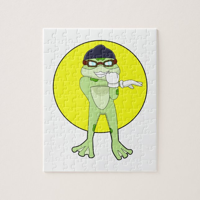 Puzzle Grenouille avec lunettes de natation (Vertical)