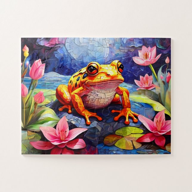 Puzzle Grenouille drôle mignonne (Horizontal)