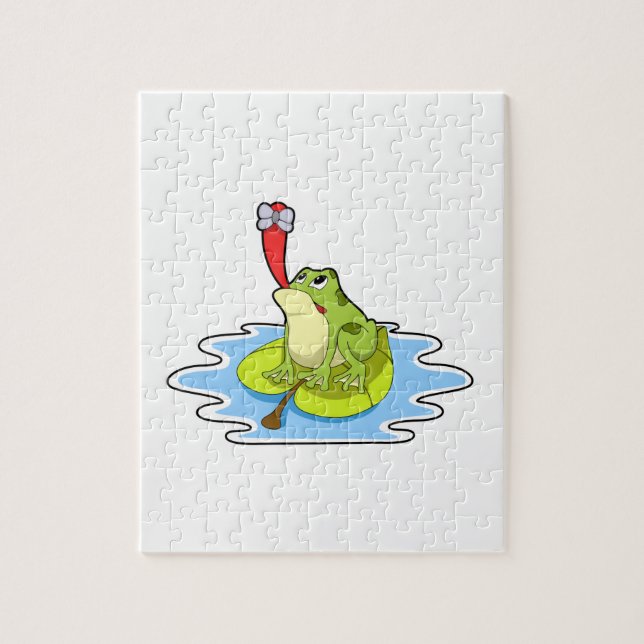 Puzzle Grenouille sur la feuille avec insecte (Vertical)