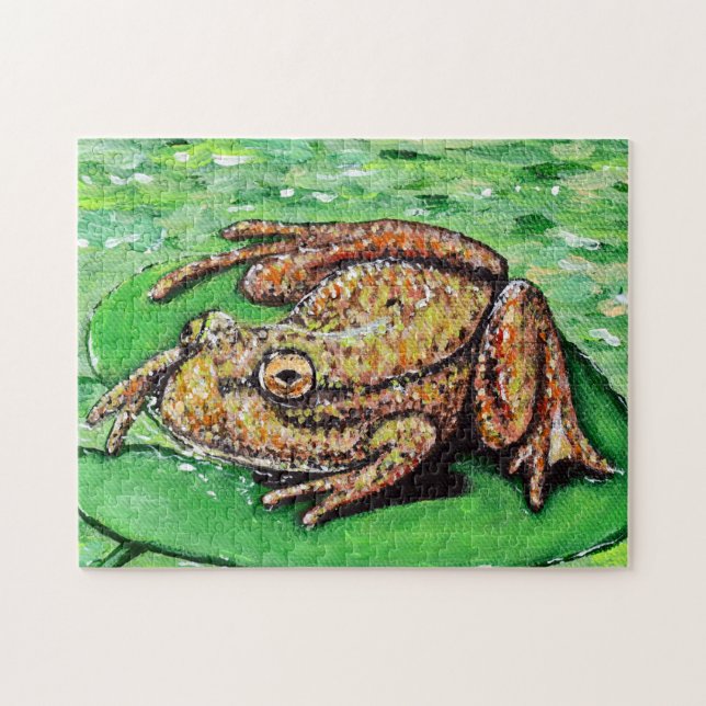 Puzzle Grenouille sur une peinture Lily Pad (Horizontal)