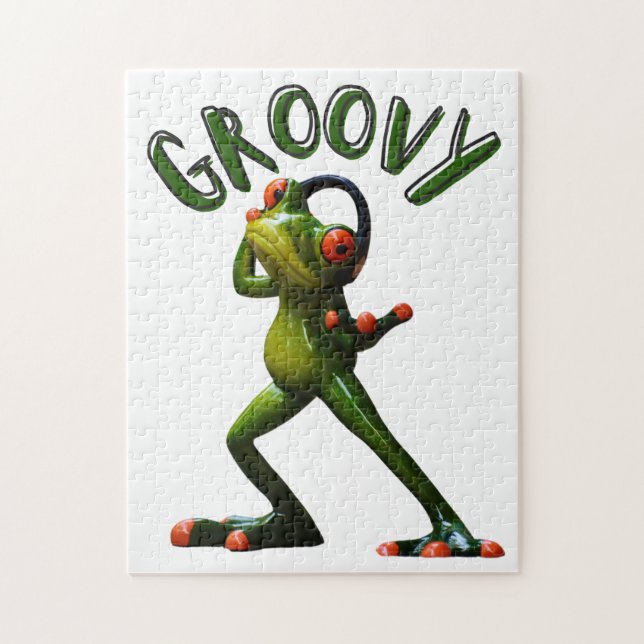 Puzzle Grenouille verte groovy (Vertical)
