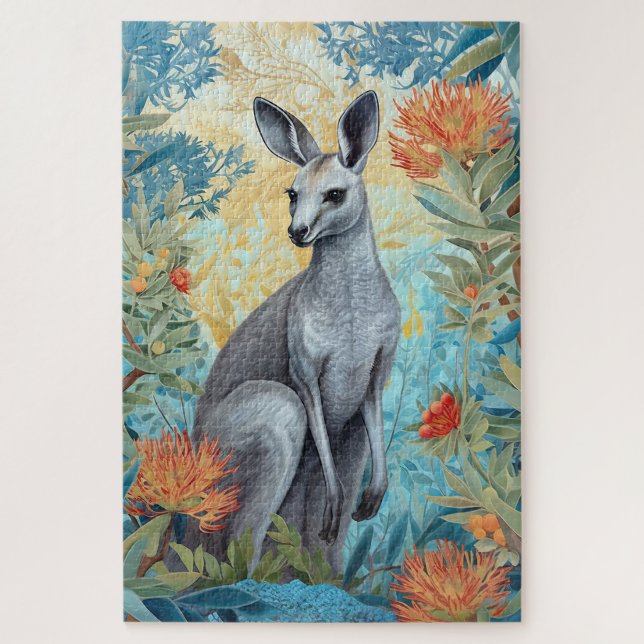 Puzzle Grey Kangaroo en australien Bush (Vertical)