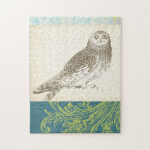 Puzzle Grey Owl sur Arrière - plan Motif