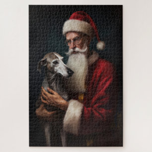 Puzzle Greyhound avec Noël Festif du Père Noël