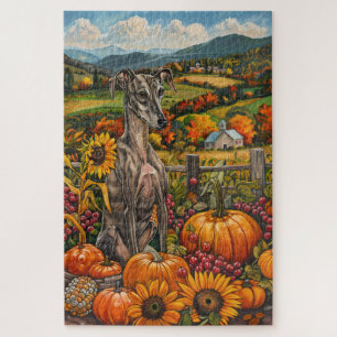 Puzzle Greyhound Chig Automne Harvest Thankgiving