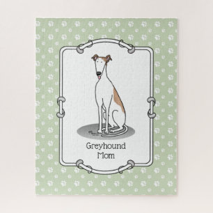 Puzzle Greyhound Maman (blanc pâle) Mignonne Maman de chi
