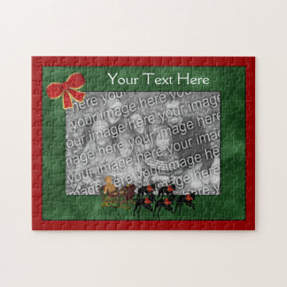 Puzzle Greyhound Sleigh Holiday Your Photo