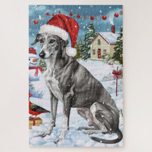 Puzzle Greyhound Winter Wonderland Christmas Joie