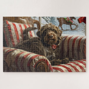 Puzzle Griffon à poil dur de Korthals Noël Fête