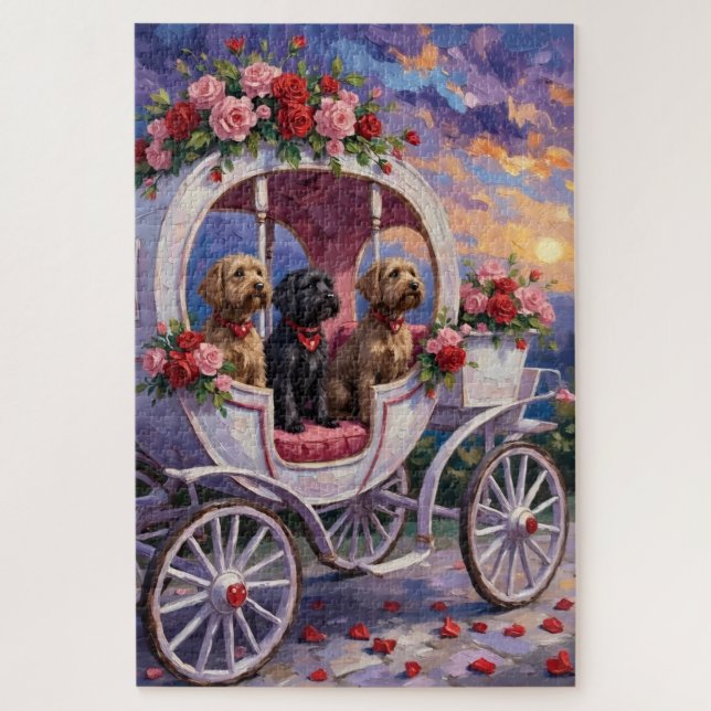 Puzzle Griffon à poil dur pour la Saint-Valentin (Vertical)