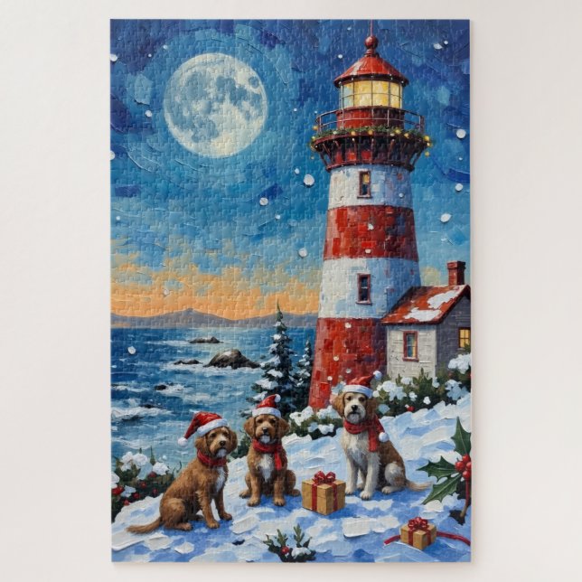 Puzzle Griffon d'arrêt à poil dur de Noël Phare (Vertical)
