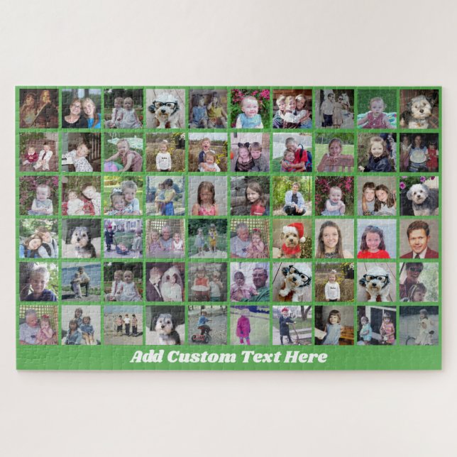Puzzle Grille de collage de 60 photos - Texte de script - (Horizontal)