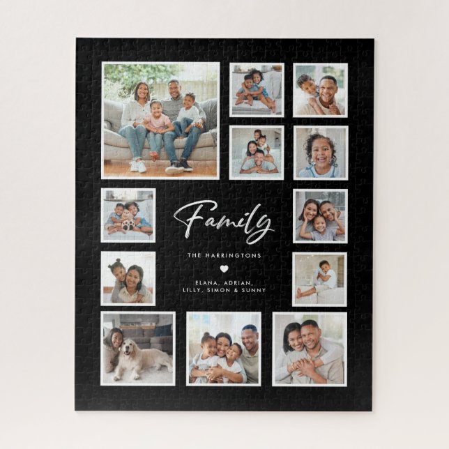 Puzzle Grille de collage multi-photo de famille | Fond no (Vertical)