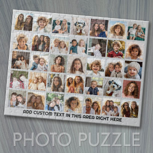 Puzzle Grille de collage photo 35 - 1 zone de texte - gri