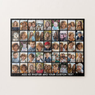 Puzzle Grille de collage photo 45 carrés avec texte - noi