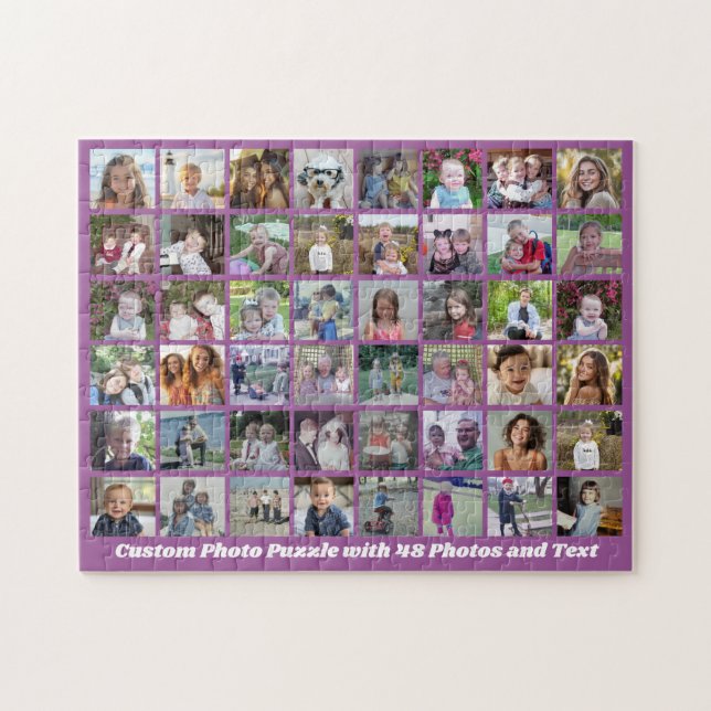 Puzzle Grille de collage photo 48 - Texte de script - vio (Horizontal)