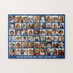 Puzzle Grille de collage photo 54 carrés avec texte - ble