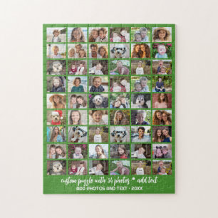 Puzzle Grille de collage photo 54 - Texte personnalisé - 