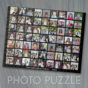 Puzzle Grille de collage photo de 63 Carrés avec texte -