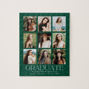 Puzzle Grille moderne verte 9 Collage photo Graduation
