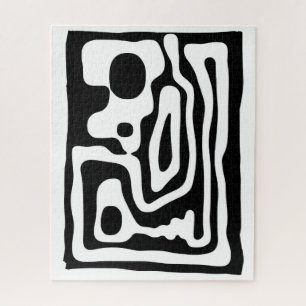 Puzzle Grip Vise : Noir et Blanc Abstrait