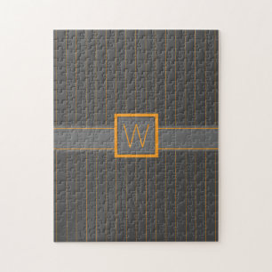 Puzzle Gris avec Rayures Orange