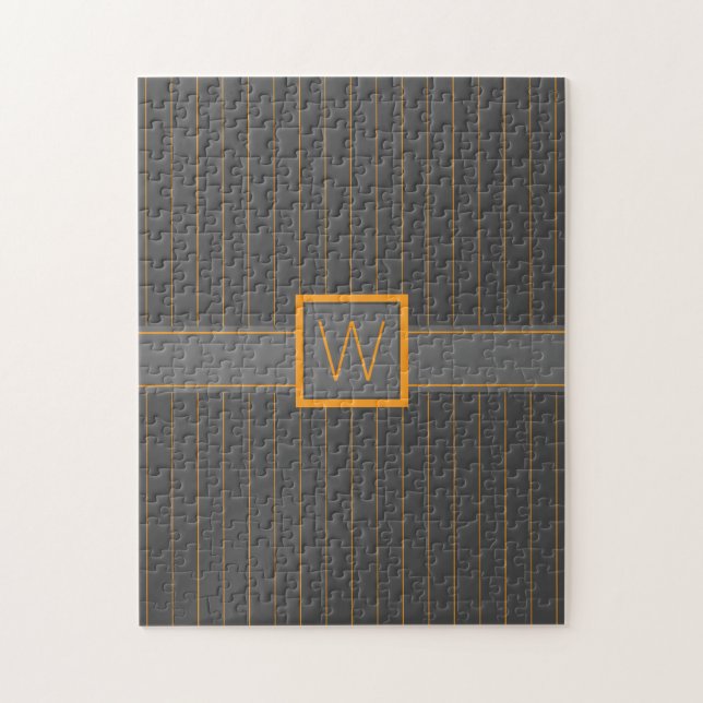 Puzzle Gris avec Rayures Orange (Vertical)