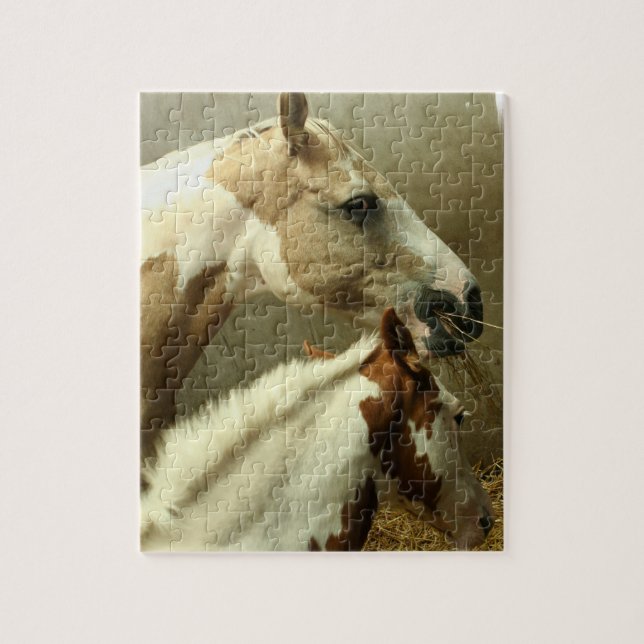 Puzzle gris de cheval de concours complet (Vertical)
