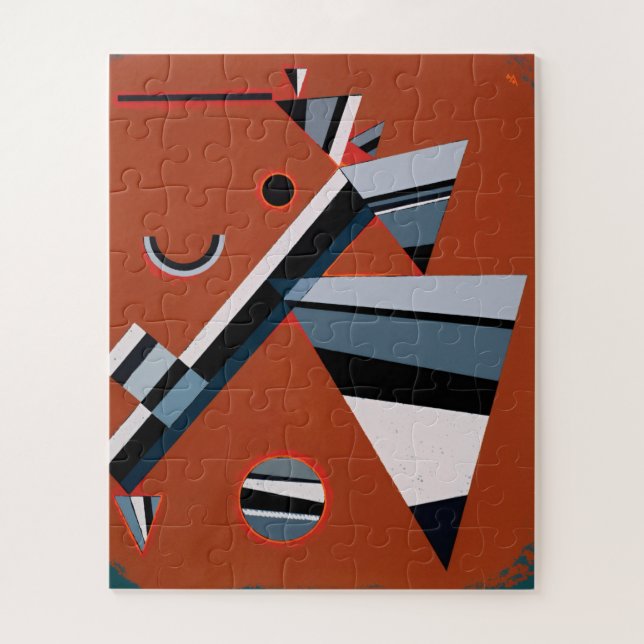 Puzzle Gris de Kandinsky Peinture Abstraite Art moderne (Vertical)