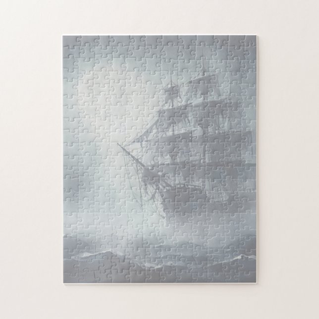 Puzzle Gris, Gris Brouillard Pirate Navire 2 (Vertical)