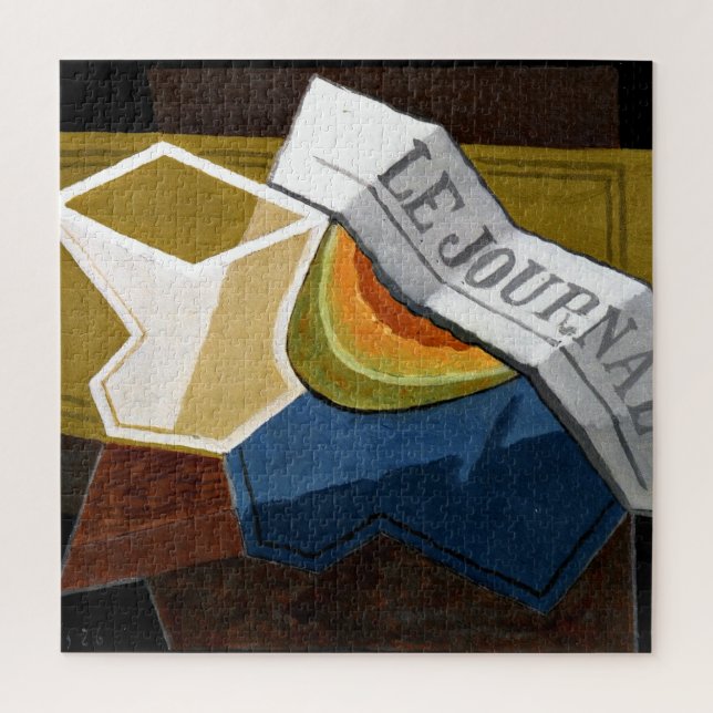 Puzzle Gris - tranche de melon, peinture cubiste (Vertical)