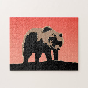 Puzzle Grizzly Bear au coucher du soleil - Art original d